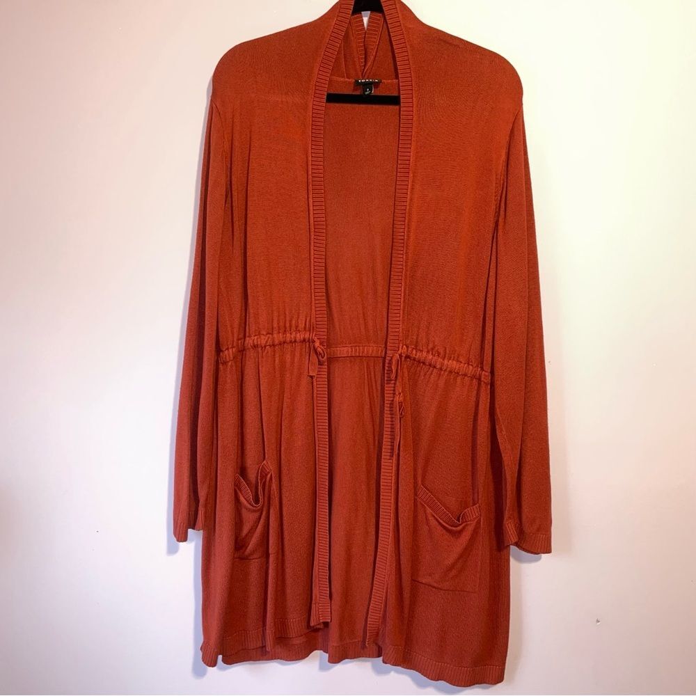 Torrid Hooded Knit Cardigan Women 3X Waist Tie Longline Office Casual Layering